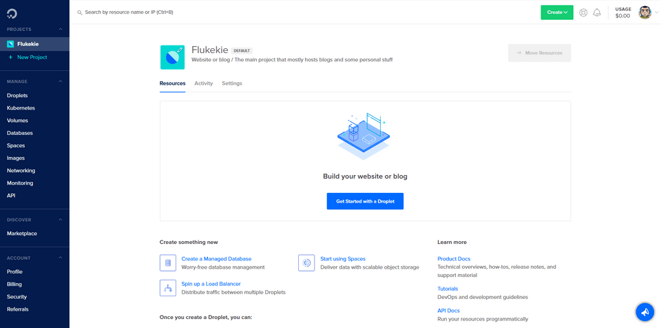 หน้า Control Panel อันว่างเปล่า